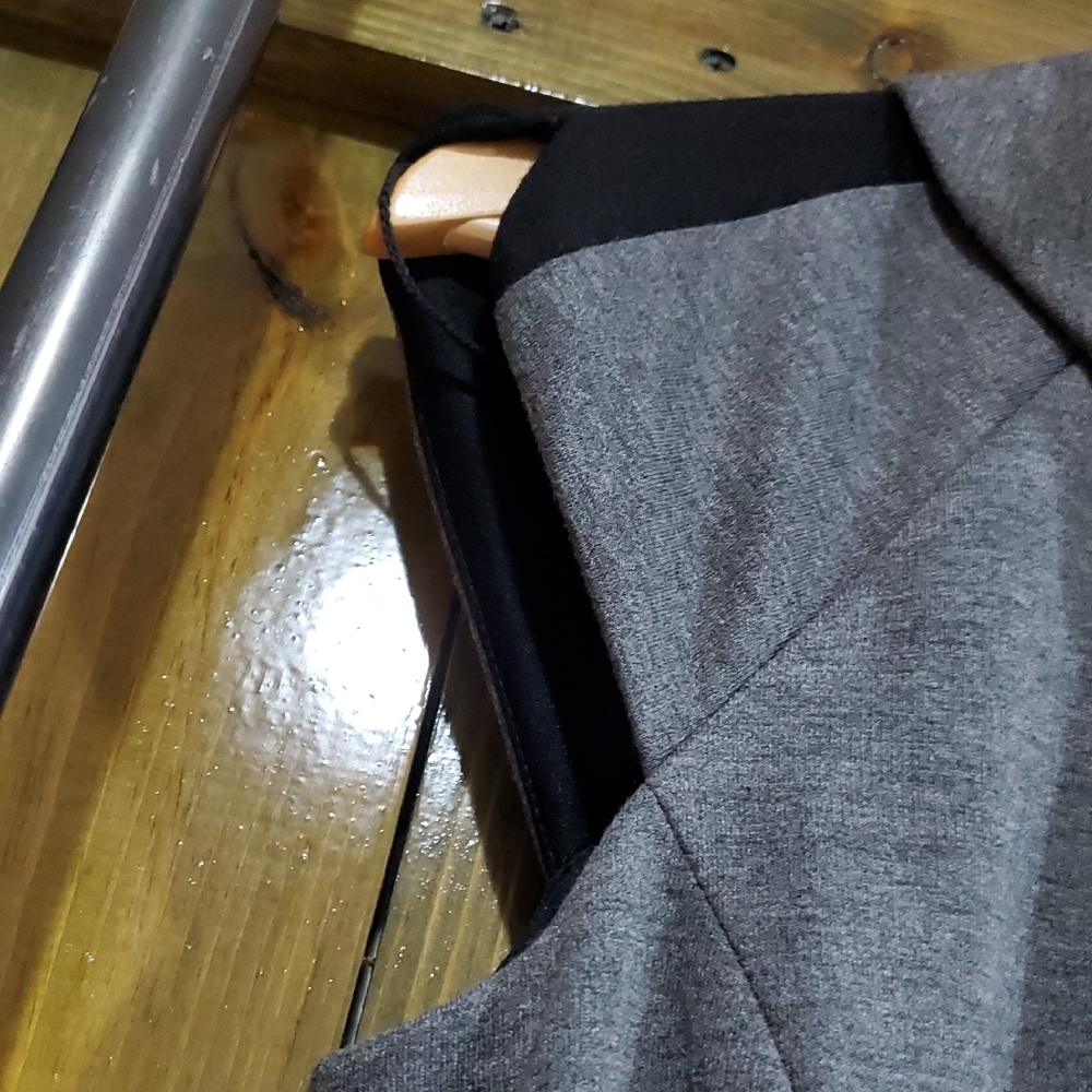 Gray Sleeveless Dress Classy Career Executive Office Sleek Mod Grunge Minimalist - Picture 5 of 7